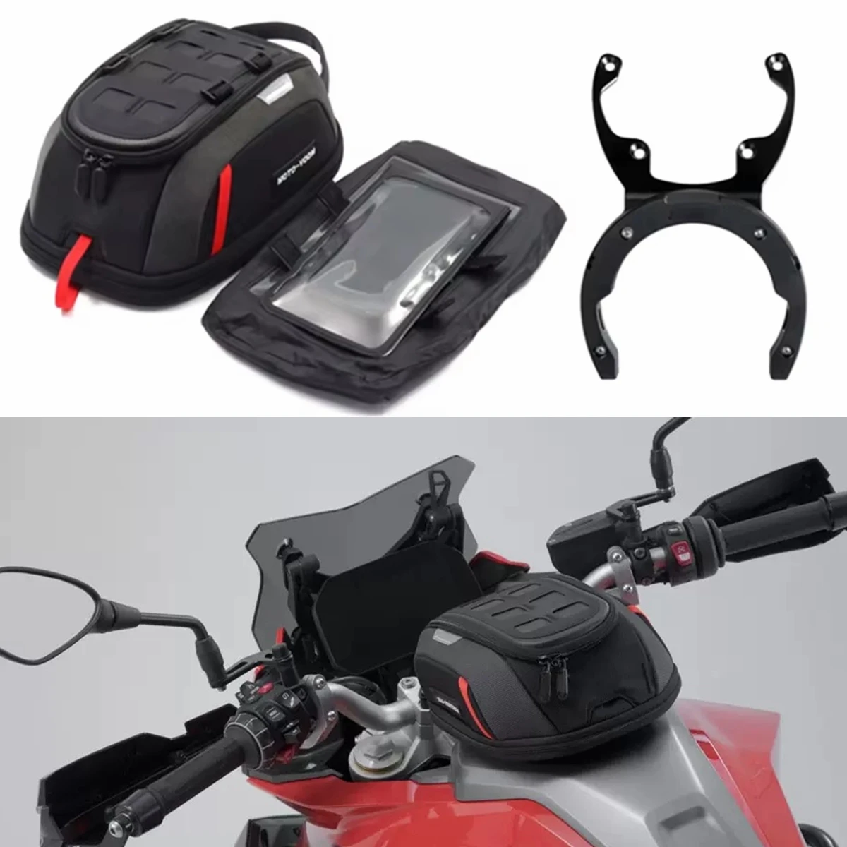 Motorcycle Quick Release Fuel Tank Bag 4.5L-6.5L Waterproof Motorcycle Fuel Tank Bag For CFMOTO 450MT 2024 2025 2026