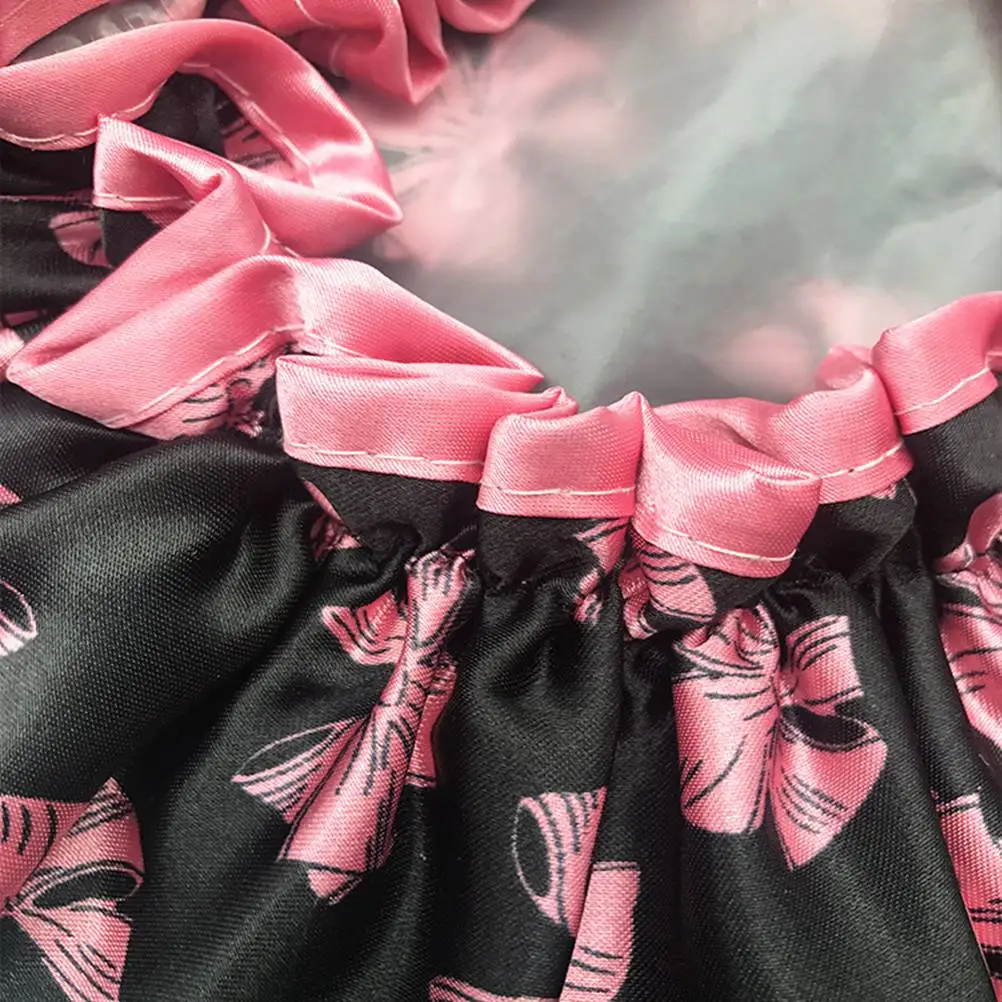 

2pcs Shower Double Layer Printing Waterproof Washable Hair Caps Bath for Women Girls (Bowknot + Dot)