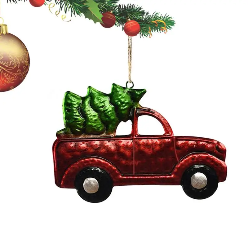 Christmas Truck Iron Pendants Ornaments For Christmas Tree Ornament New Year Decoration Gifts Party Kid Toys