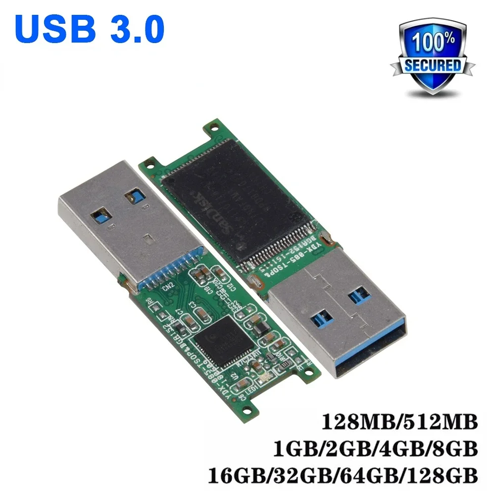 Imagem -03 - por Atacado Plug And Play Usb 3.0 Flash de Memória de Alta Velocidade 8g 16gb 32gb 64gb 128g u Disco Semi-acabado Chip Pendrive Diy 10100 Peças