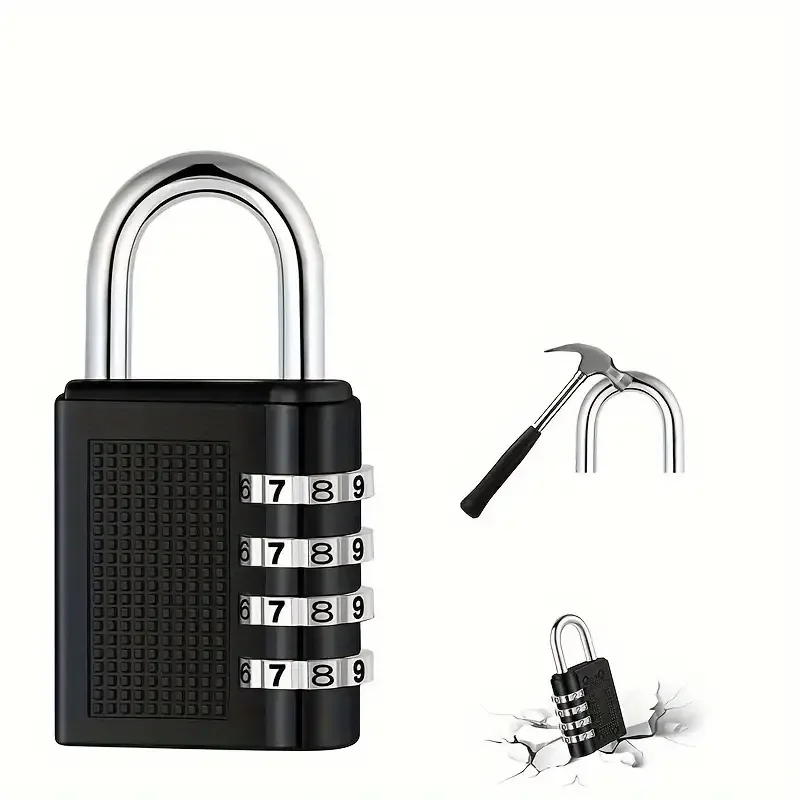 

Combination Lock Resettable 4 Digit Padlock with Combination Waterproof and Heavy Duty Combination Padlock Outdoor for School