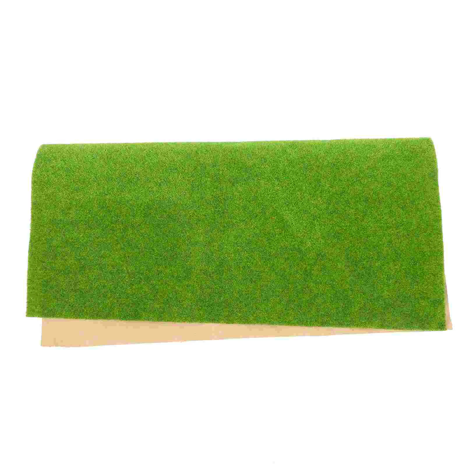 Bright Green Artificial Turf Miniature Building Material Fake Grass Mat Plastic Lawn Decor Sand Table Supply Model Background