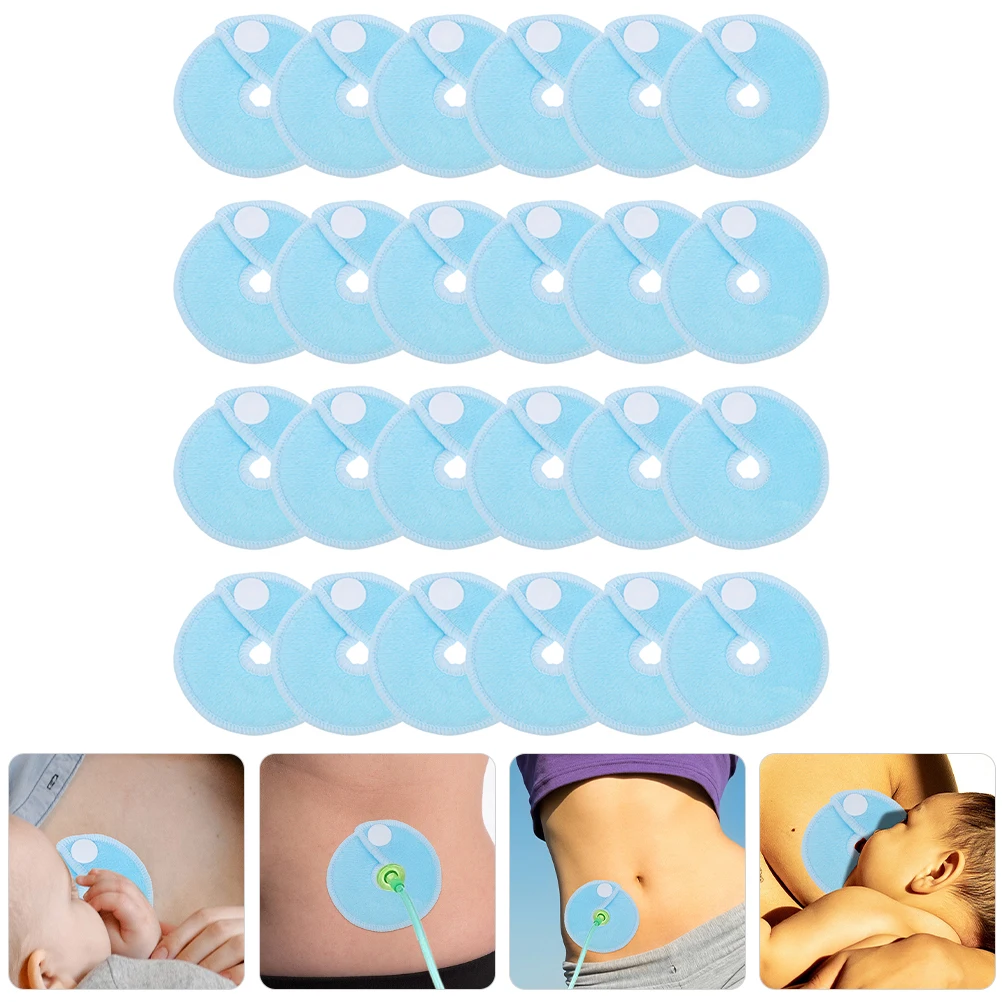 

24pcs Feeding Support Cotton Pads Reusable Bamboo Fiber Holder Breastfeeding Pads Accessories Cotton Cushions For G Tube
