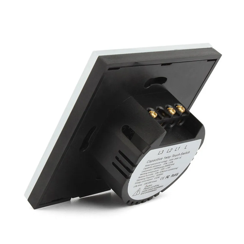 Smart Touch Wall Switch White Tempered Glass LED Backlight Wireless Timing Control for Office Hotel Restaurant Lighting