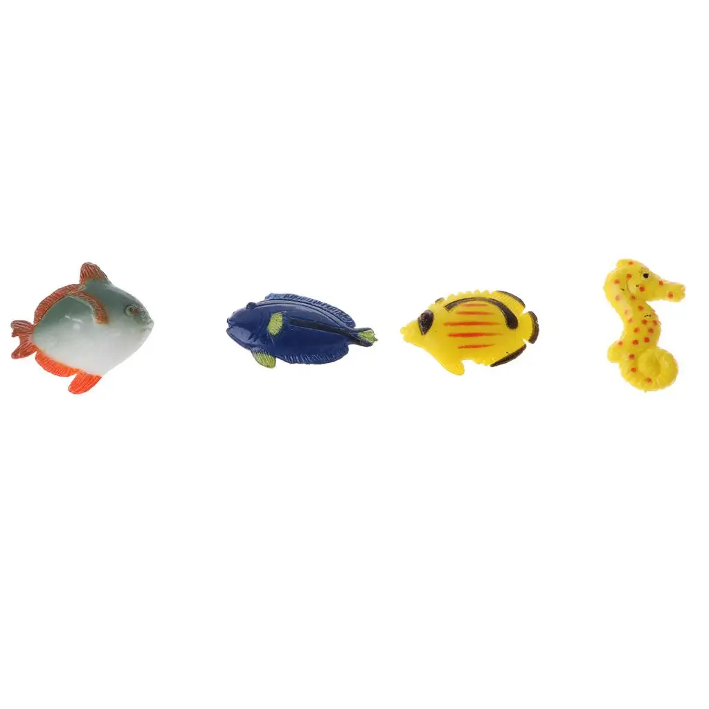 12x Plastic Fish Model Figures Party Favors for Kids Children