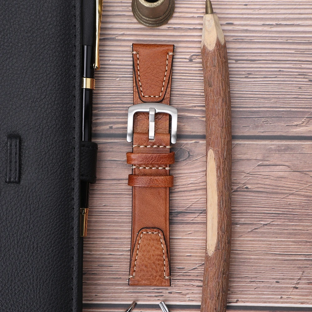 Handmade Vintage Leather Watch Band 18mm 20mm 22mm Quick Release Full Grain Watch Strap for Men Women Wristband Accessories