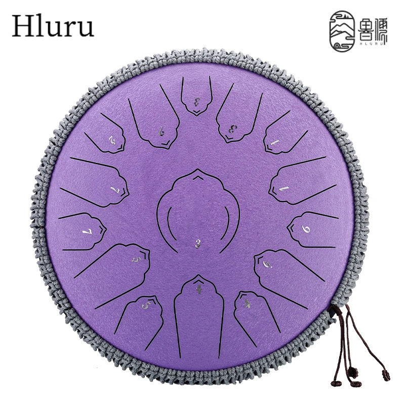 

Hluru Music Drum 13 Inch 15 Notes Glucophone Steel Tongue Drum 12 Inch 13 Notes C/D Tone Ethereal Drum Percussion Instrument