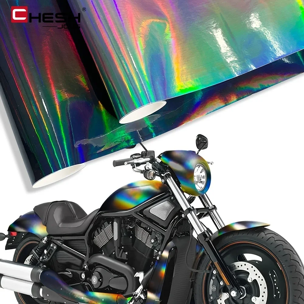 Car Holographic Rainbow Sticker Vinyl Wrap Film PVC Adhesive Car Laser Chrome Air Release Waterproof Stickers Car Accessories