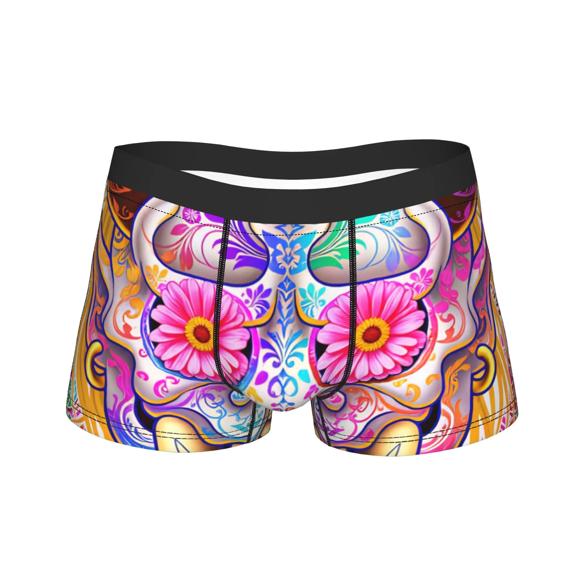 Colorful Demon Mask Art Boxer Brief  Underwear Trenky Men Funny Boxershorts Custom Plus Size Panties