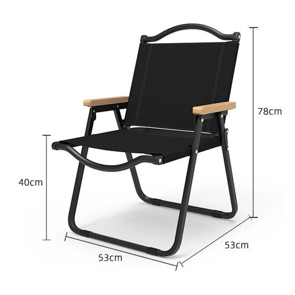 Portable Outdoor Camping Chair, Aluminum Alloy Wood Grain Folding Chairs, Camping Equipment