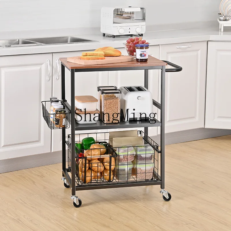 CL  iron solid wood retro wheeled trolley hotel restaurant wine cart rack