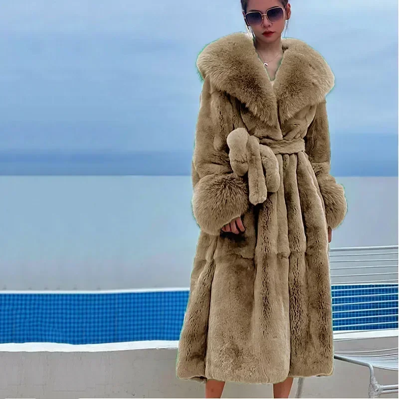 Nuovo 2023 Parker Winter Fur Warm Large Size tinta unita pelliccia e pelliccia sintetica donna nuovo Casual manica lunga temperamento donna cappotto di pelliccia