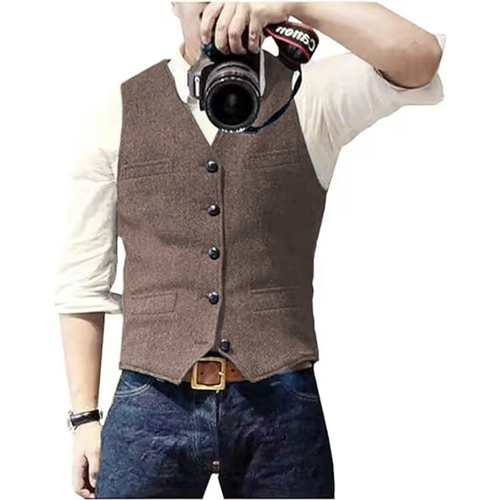 

Fashion Brand Vest Light Business Groomsmen Clothing Men Wedding Sleeveless Jacket Vests Business Casual British Vest Men's