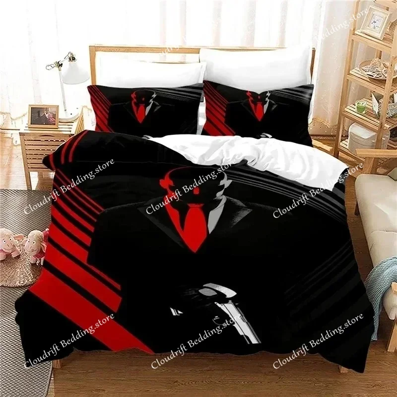 Hitman Killer Bedding Set Print Duvet Cover Set with Pillowcase Home Textile Single Double Twin Full Queen King Size Quilt Cover
