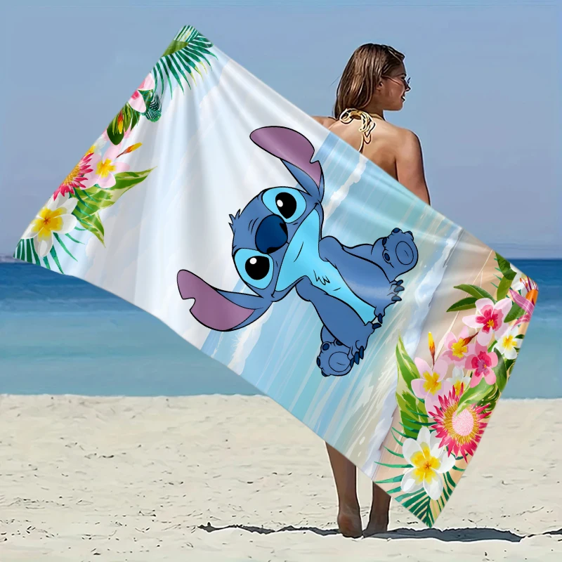 

Disney Stitch Beach Towel Ultra-Fine Fiber Lightweight & Quick-Dry for Hawaii Beach Party Easter Travel Swimming Quickdry Fabric