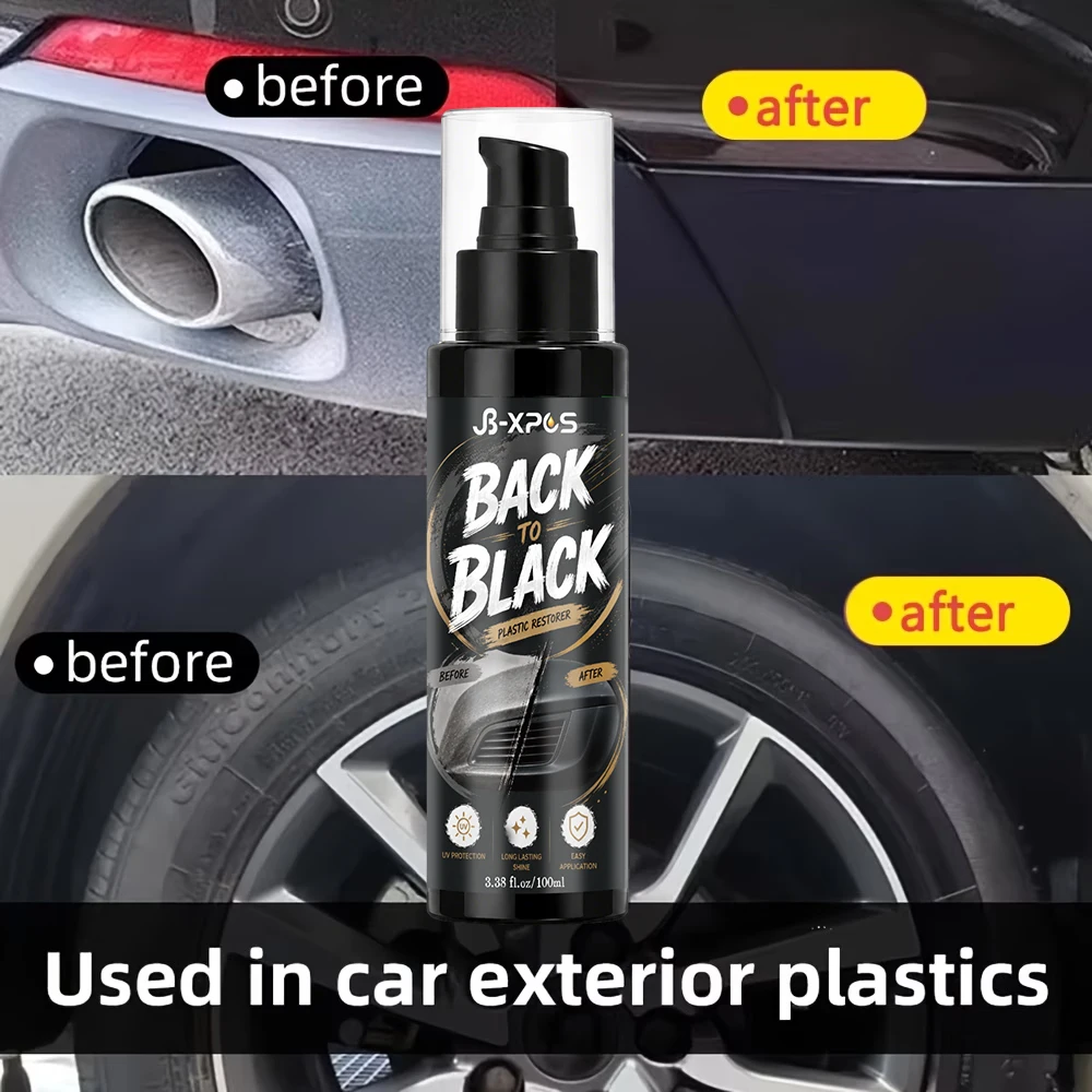 Car Plastic Leather Restorer Cream Deep Black Dye Penetrates Anti-Fade Coating Trim Bumper Dashboard Long-Lasting YT2018