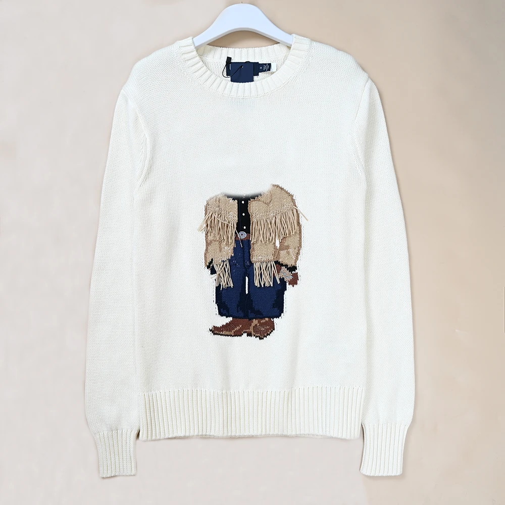 

Новый весенний женский вязаный хлопковый свитер Tead Long Sve round Ne, универсальный свитер с мультяшным рисунком, удобный крой, онлайн-выход...