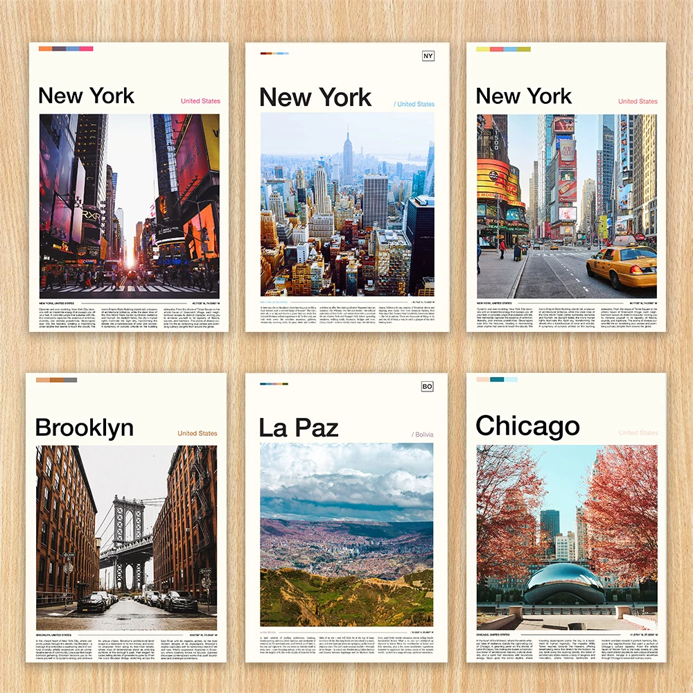 Los Angeles Poster LA Print USA New York State Print Modern City Landscape Chicago Canvas Painting Bedroom Wall Art Decoration