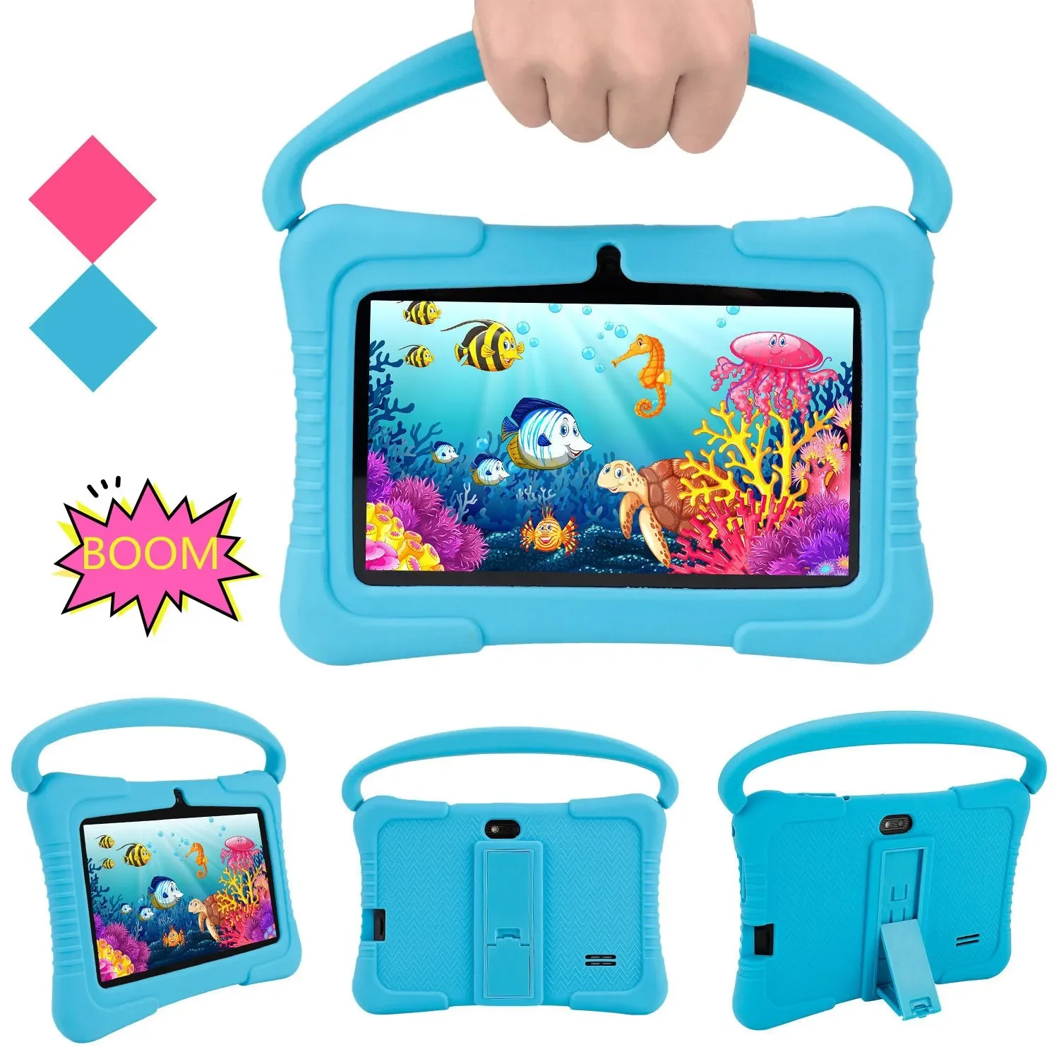 

portable 7 Inch Kids Tablet PC Android WIFI Educational Learning Machine MP4 Video Player Bluetooth Speaker 2 Dual Camera Audio