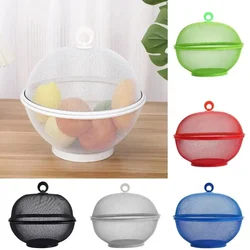 Mesh Fruit Basket with Lid Prevent Fly Stainless Steel Kitchen Drain Basket Vegetables Fruit Holder Kitchen Supplies 그물코 과일 바구니