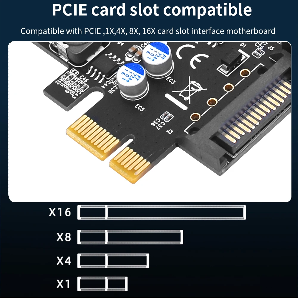 TISHRIC PCIE 1X إلى Usb 3.2 2 Port USB3.2 Gen 1 19Pin محول بطاقة التوسعة USB3.0 Hub PCI Card Mastercontrol D 720201