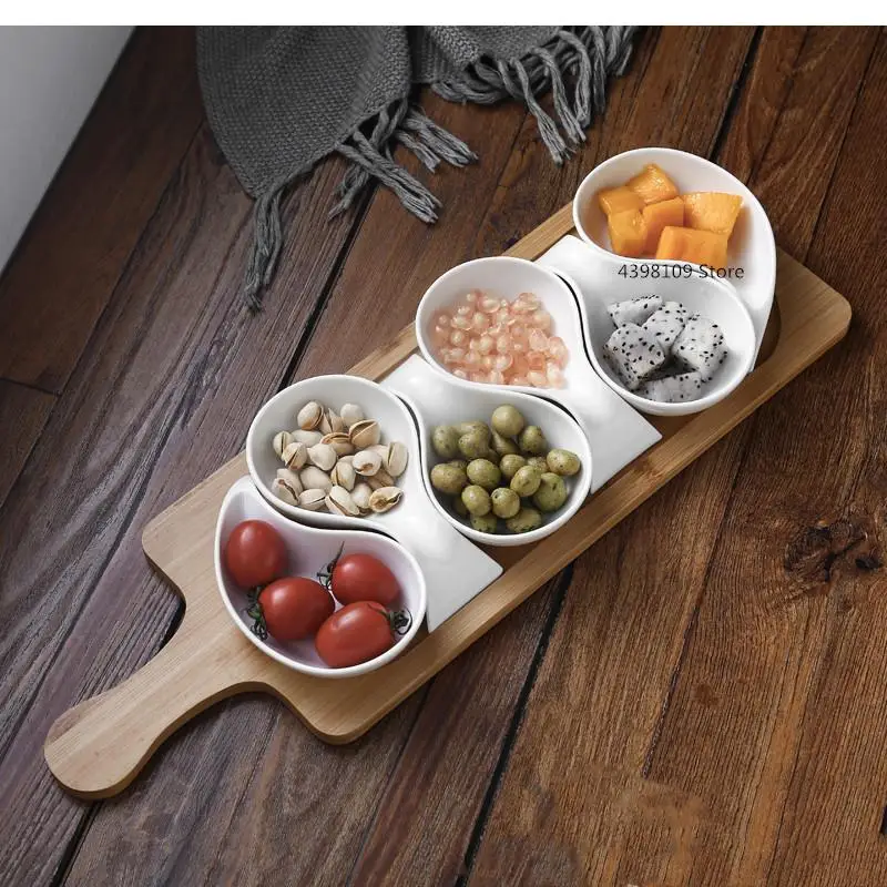 

Керамическая тарелка, миска для фруктового салата, деревянный поднос, японская посуда, кухонные инструменты для приготовления пищи, домашнее блюдо для выпечки, соус