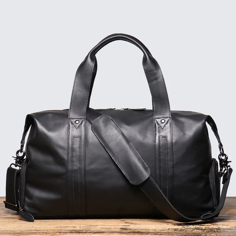 Men's Genuine Leather Hand-held Travel Bag Short Business Trip Luggage Top Layer Cowhide Sports and Fitness Designer Luxury Bag