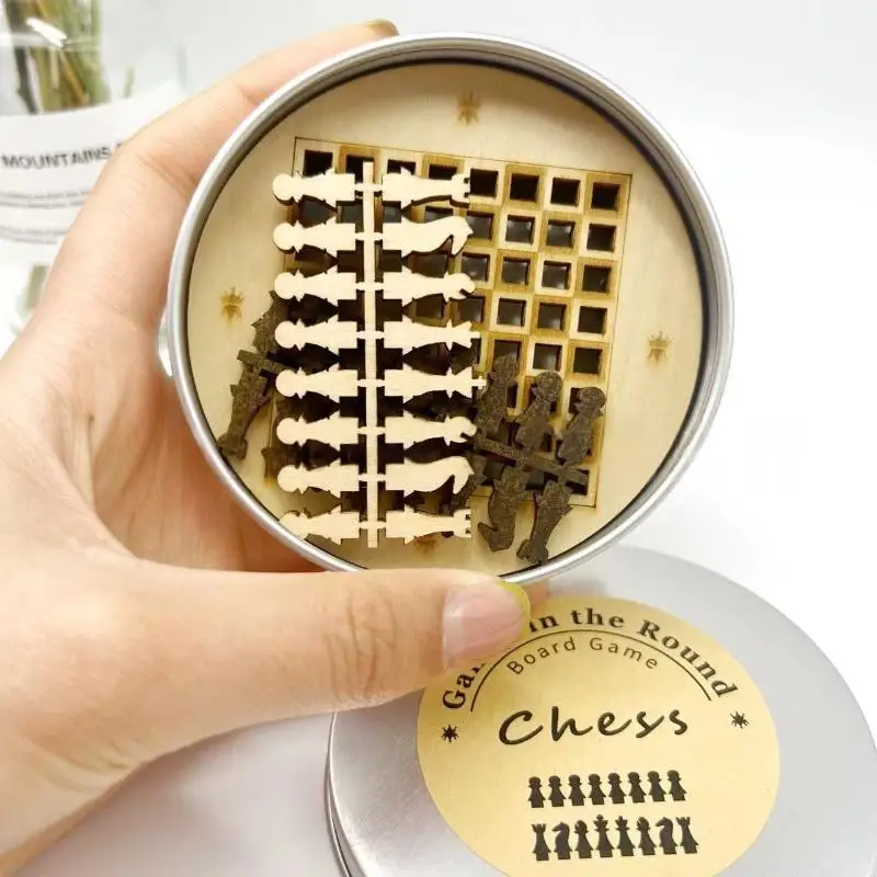 

1 Set Christmas Socks Filling Gifts Vintage Travel Jar Chess Pocket Chess Board Game Chinese Traditional Chess Handicraft Kit