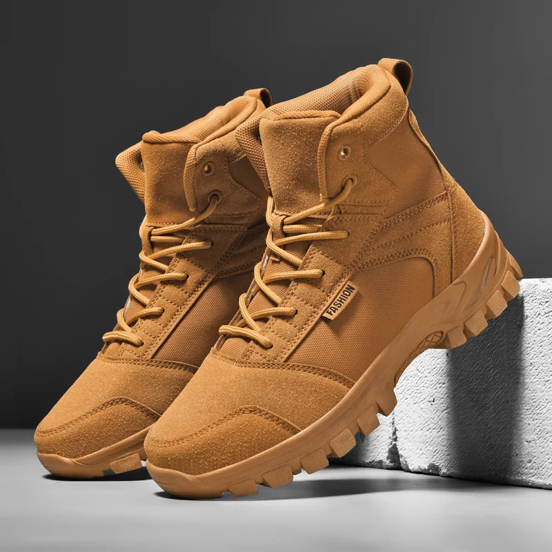 عالية الجودة الرجال حذاء للسير مسافات طويلة الشتاء في الهواء الطلق الأحذية الدانتيل متابعة عدم الانزلاق الرياضة أحذية الرحلات غير رسمية رجل الجلد المدبوغ أحذية دافئة