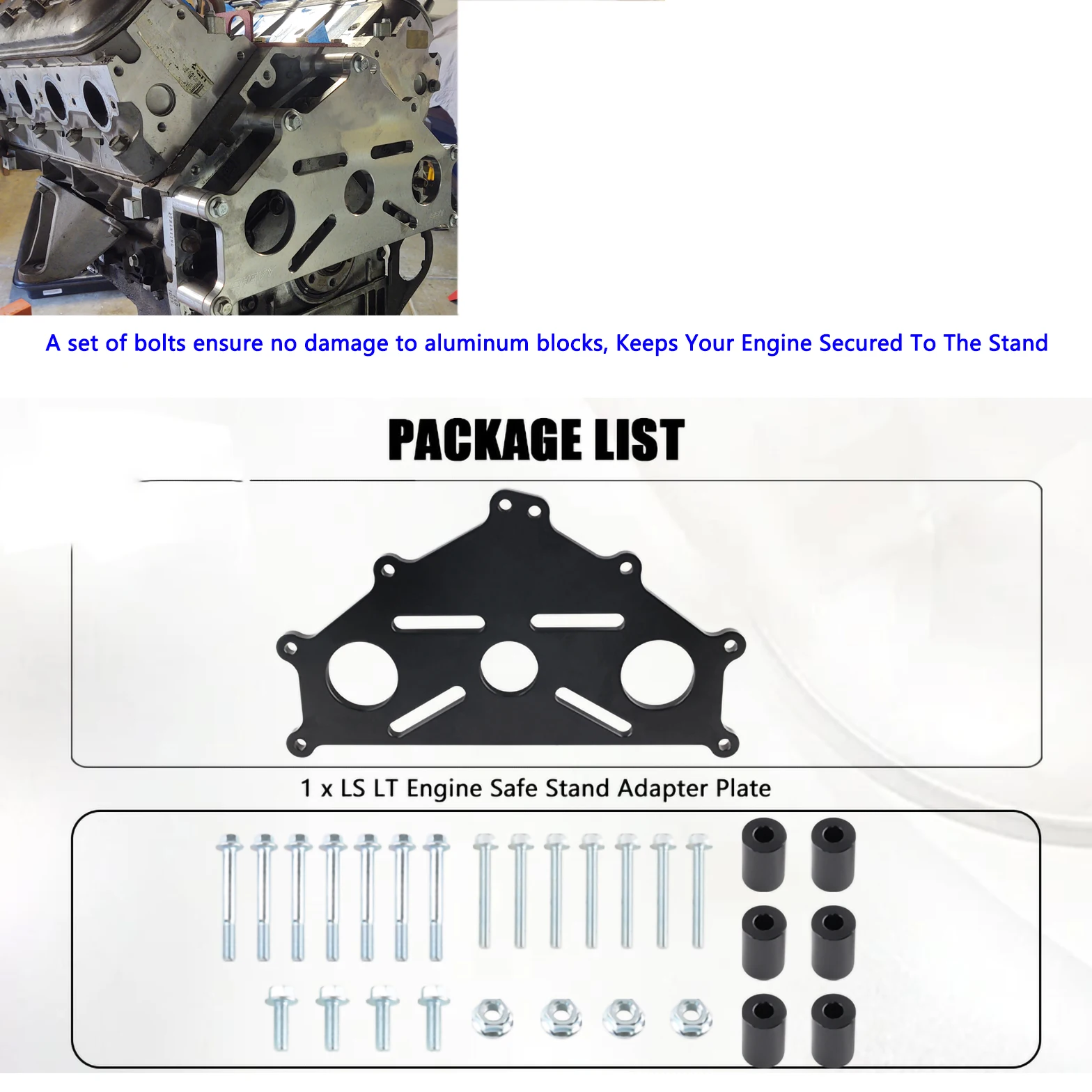 LSX Rebuilding Engine Safe Stand Adapter Plate Chevy LS1 Duramax BBC SBC LS Heavy Duty Support