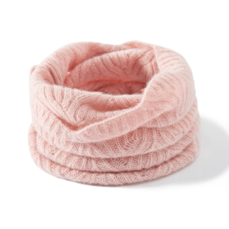 MELILAMB： 2024 New Winter Women's 100% Cashmere Scarf Girl Hollow Necktie Warm Solid Knitted Neck Style Ring