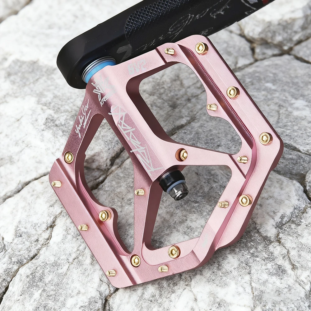 KRSEC Fahrradpedale aus CNC-Aluminiumlegierung, Rutschfest mit DU-Lagern, für MTB und Rennrad, Breite Pedale, Professionelles Fahrradzubehör – Detail 10