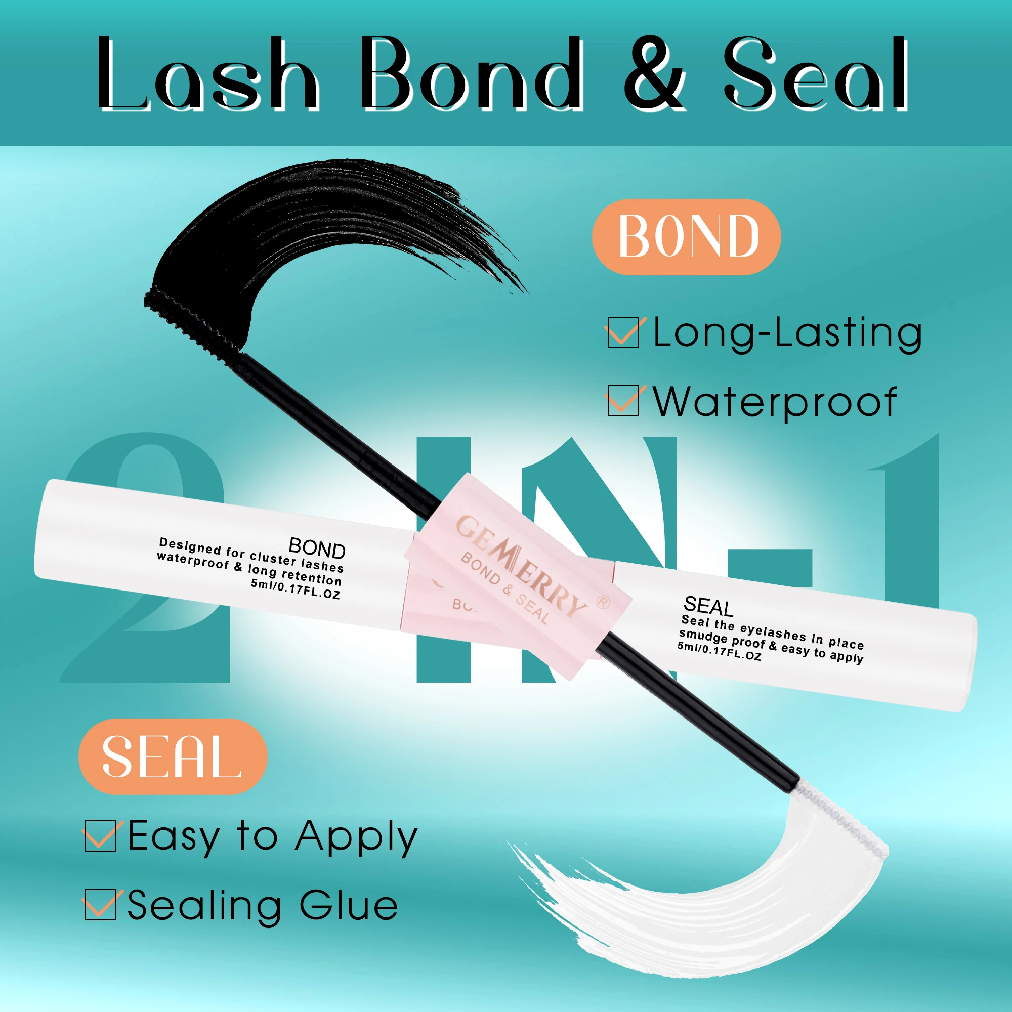 GEMERRY DIY Cluster Eyelash Extensions Kit with Lash Bond and Seal and Tweezers for Beginners 280PCS Individual Makeup at Home