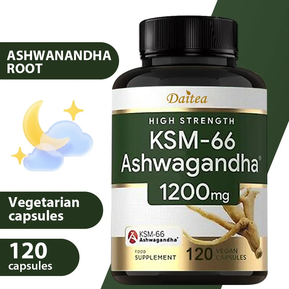 Daitea Ashwagandha, 1200 Mg Ashwagandha Extract, Metabolism and Stress Support, Immune Support, 120 Capsules