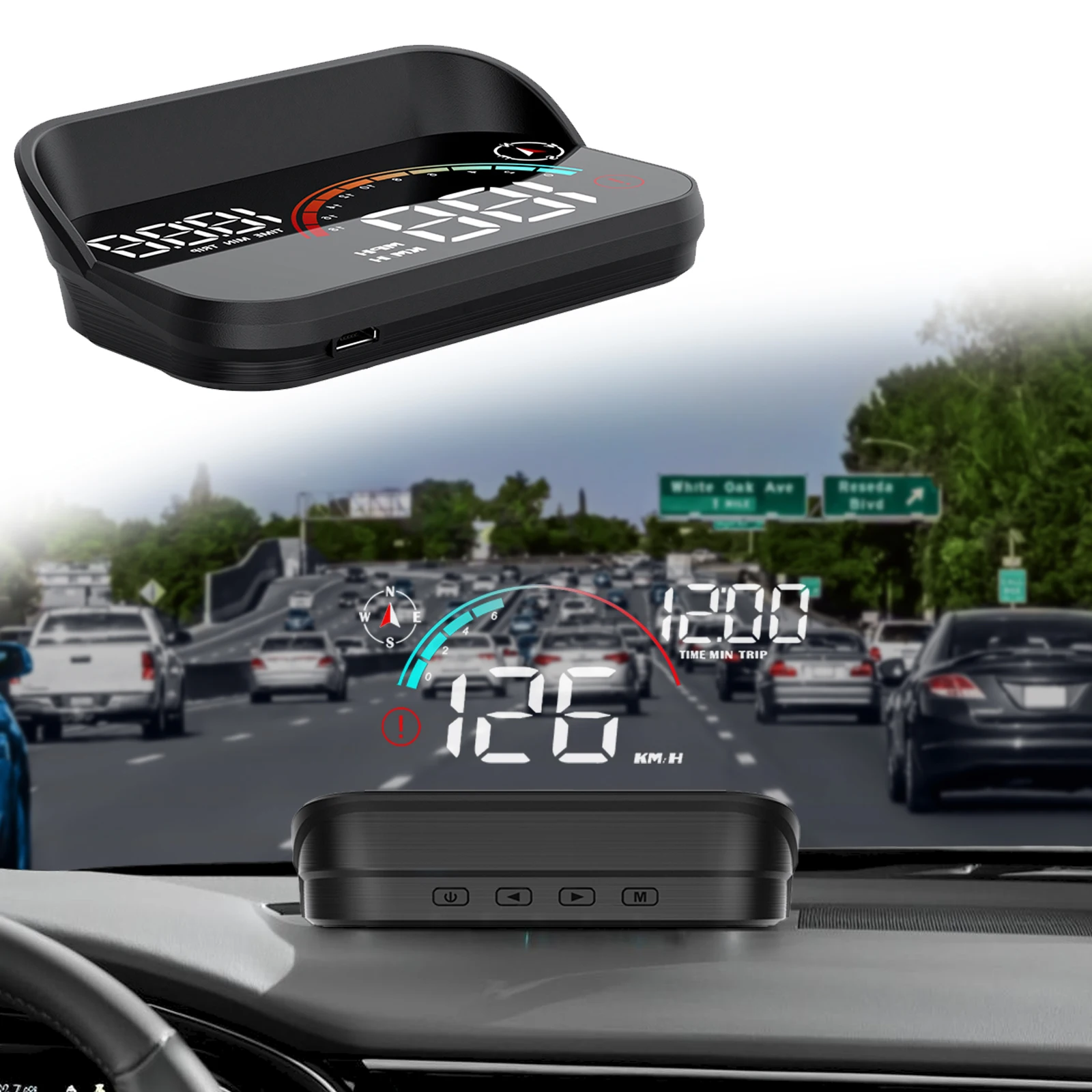 

Windshield Speedometer Projector Digital GPS Speedometer with Speed Overspeed Heads Up Display for Cars Suitable and All Vehicle