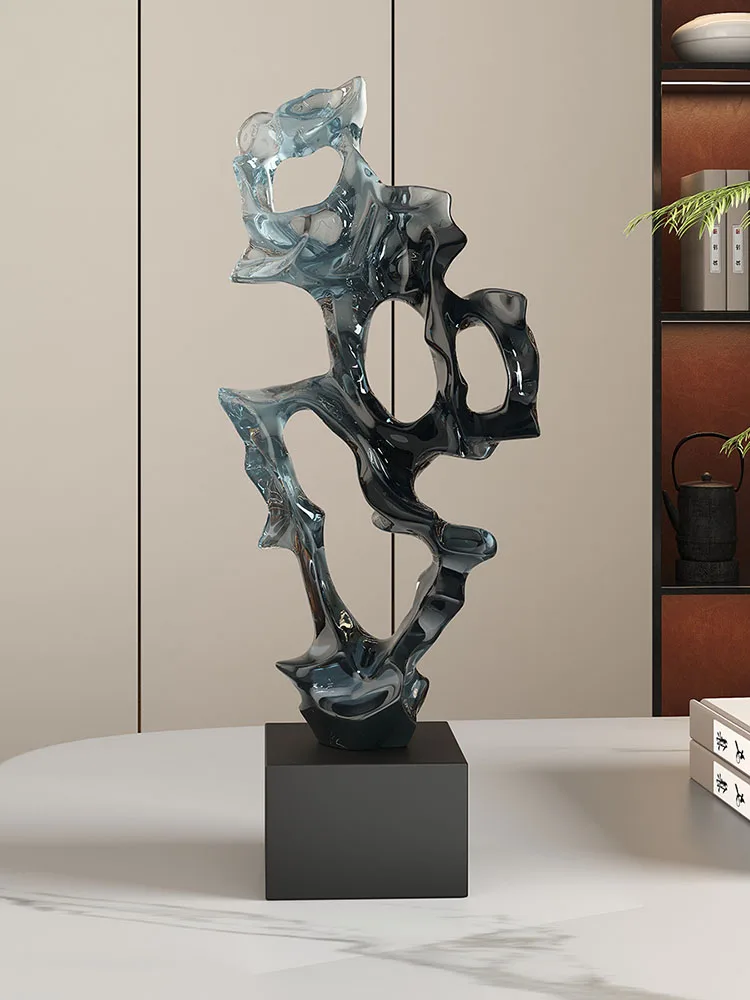 

Прозрачная смола, роскошная гостиная, крыльцо, ТВ-шкаф, украшение для отеля, офиса, ремесла, скульптура, украшения для работы Shilai