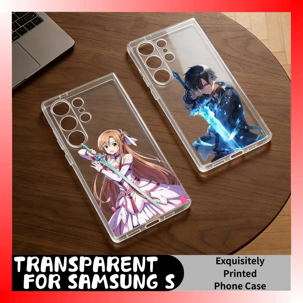 K-Kirto Sword-AO Asuna  Phone Case For Samsung S25,S24,S21,S22,S23,S20,Ultra,Plus,lite,fe,5G Transparent Cover