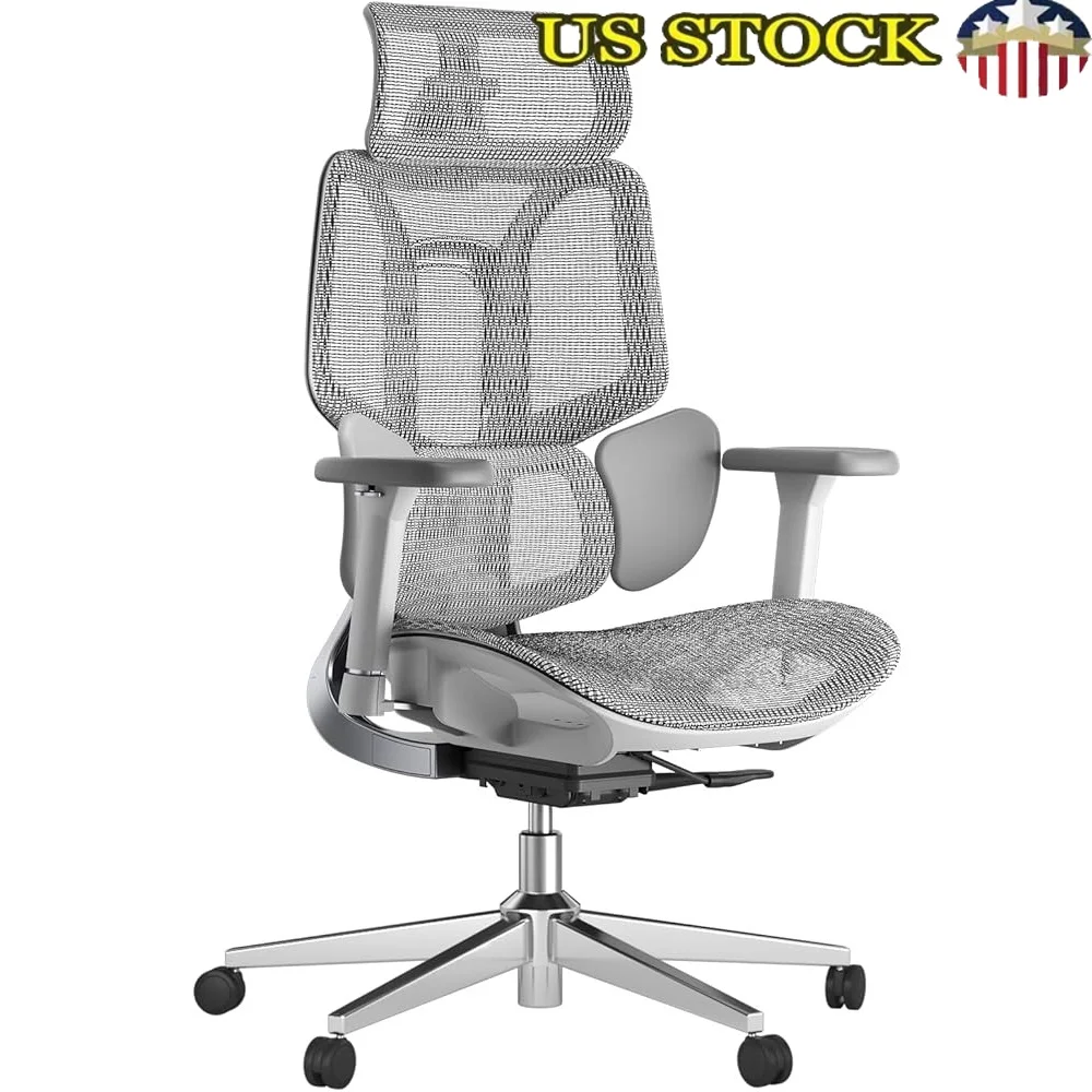 

E3 Air Big and Tall Office Chair Ergonomic Design 3D Adjustable Headrest Dynamic Lumbar Support Breathable Mesh Durable Comfort