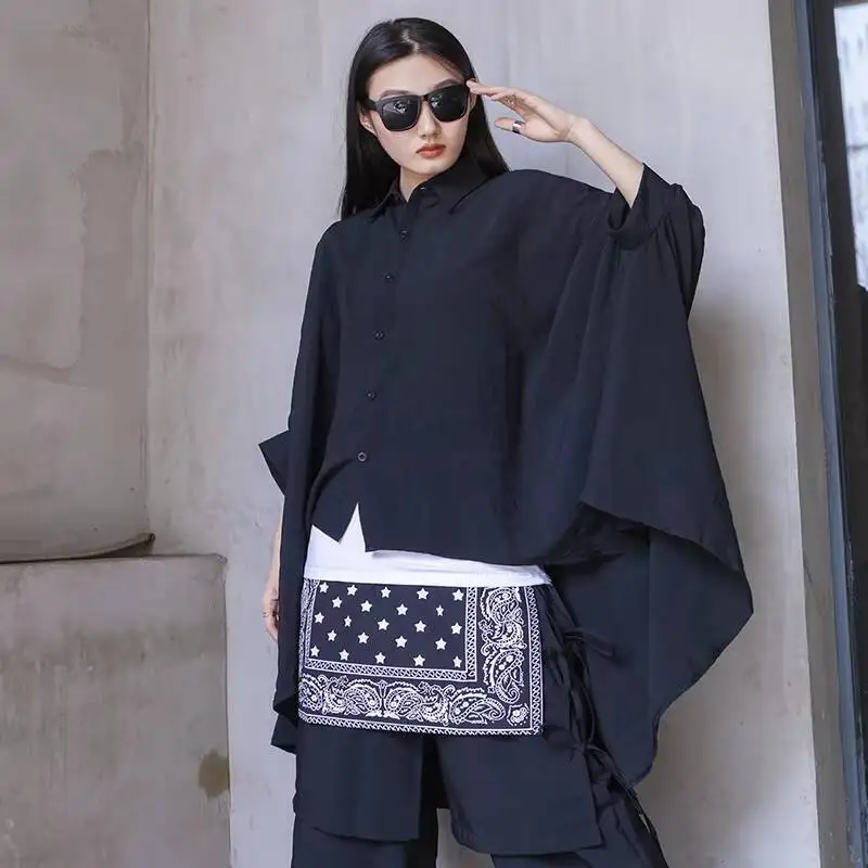 

Ladies Seven Minutes Sleeve Shirt Spring And Summer New Japanese Pendant Bat Sleeve Casual Loose Large Shirt
