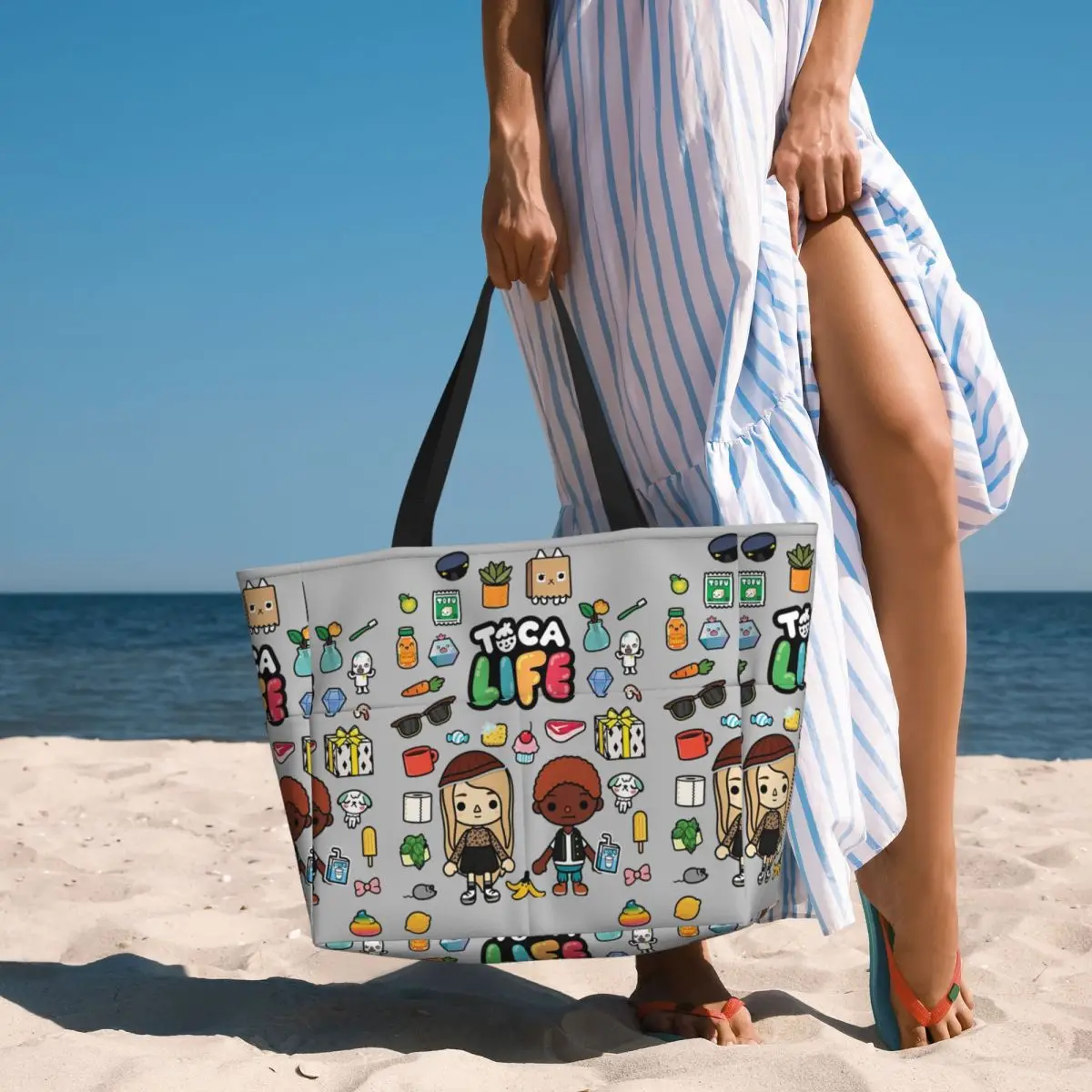 Toca Boca Beach Tote Bag Sport Gym Yoga Duffle Large Tote Bag Women Travel Bag Fitness bag
