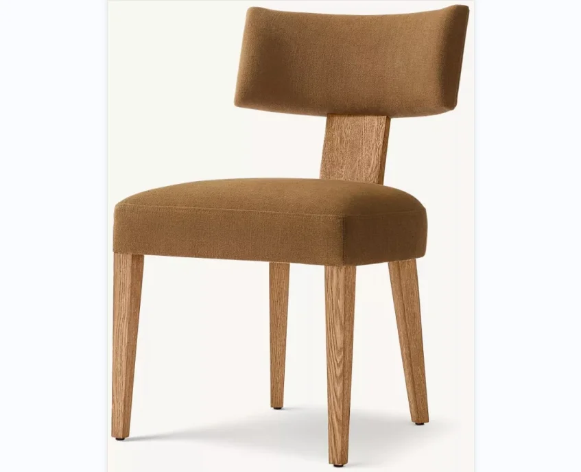 

Luxury Modern Style Furniture Velvet Fabric Wood Dining Chair Nordic