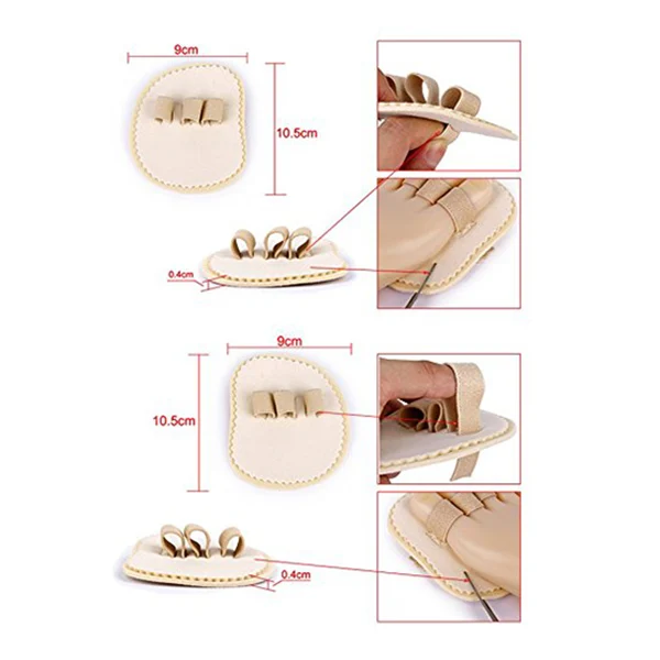 

Toe Correction Pad Straightener 3-Toe Spreader Foot Protector Lightweight Portable Premium Material Comfortable