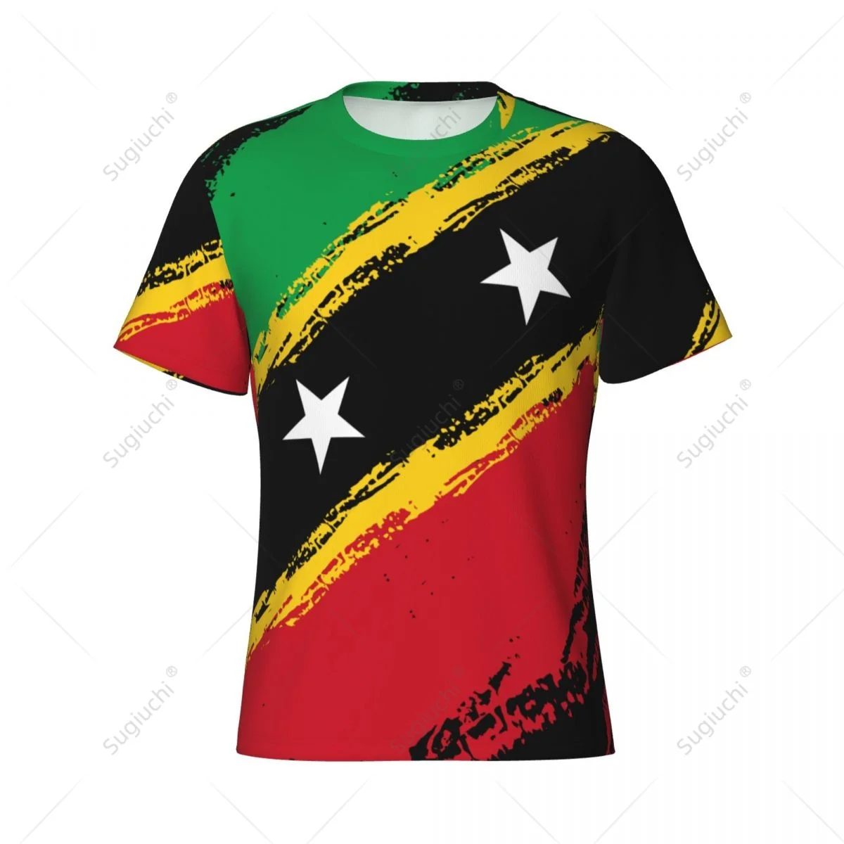 Custom Name Nunber Saint Kitts And Nevis Flag Color Men Tight Sports T-shirt Women Tees jersey For Soccer Football Fans