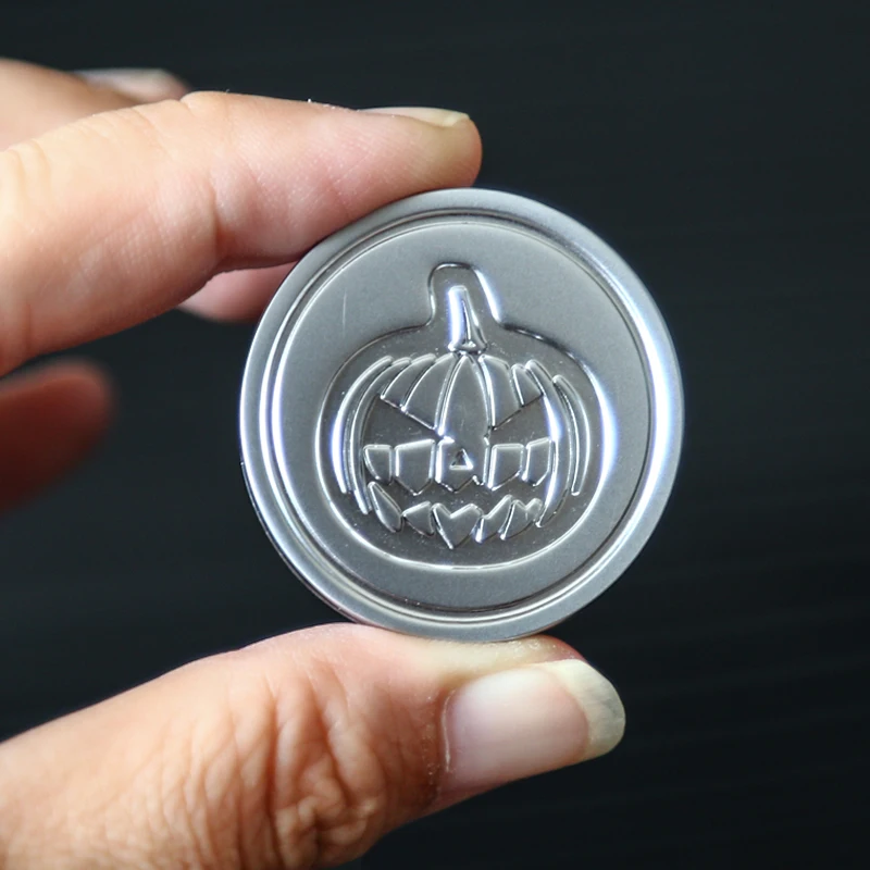 Pumpkin Coins Haptic Coin&Ratchet Metal Magnetic Decompression Push Slider EDC Fingertip Gyro Fidget Slider Halloween Gifts