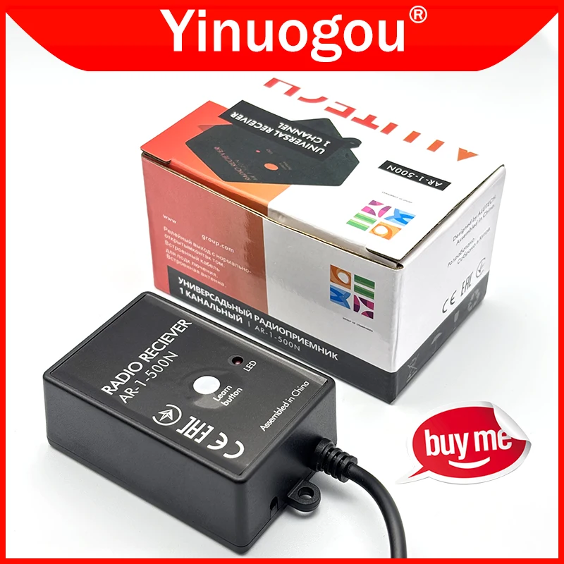 AC DC 12-24V RADIO ALUTECH AR-1-500N Receiver 433.92MHz For Garage ALUTECH AT-4N Garage Gate Remote Control Receiver 433MHz