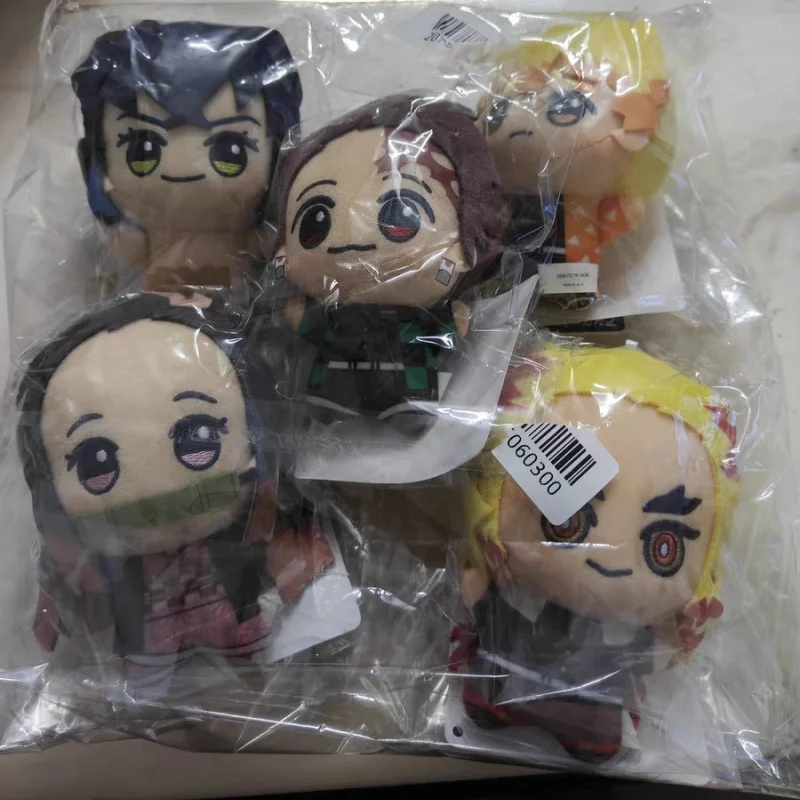 In Stock Bandai Genuine Demon Slayer Plush Dolls Tanjiro Zenitsu Nezuko Backpack Pendant Decoration Collection Birthday Gift