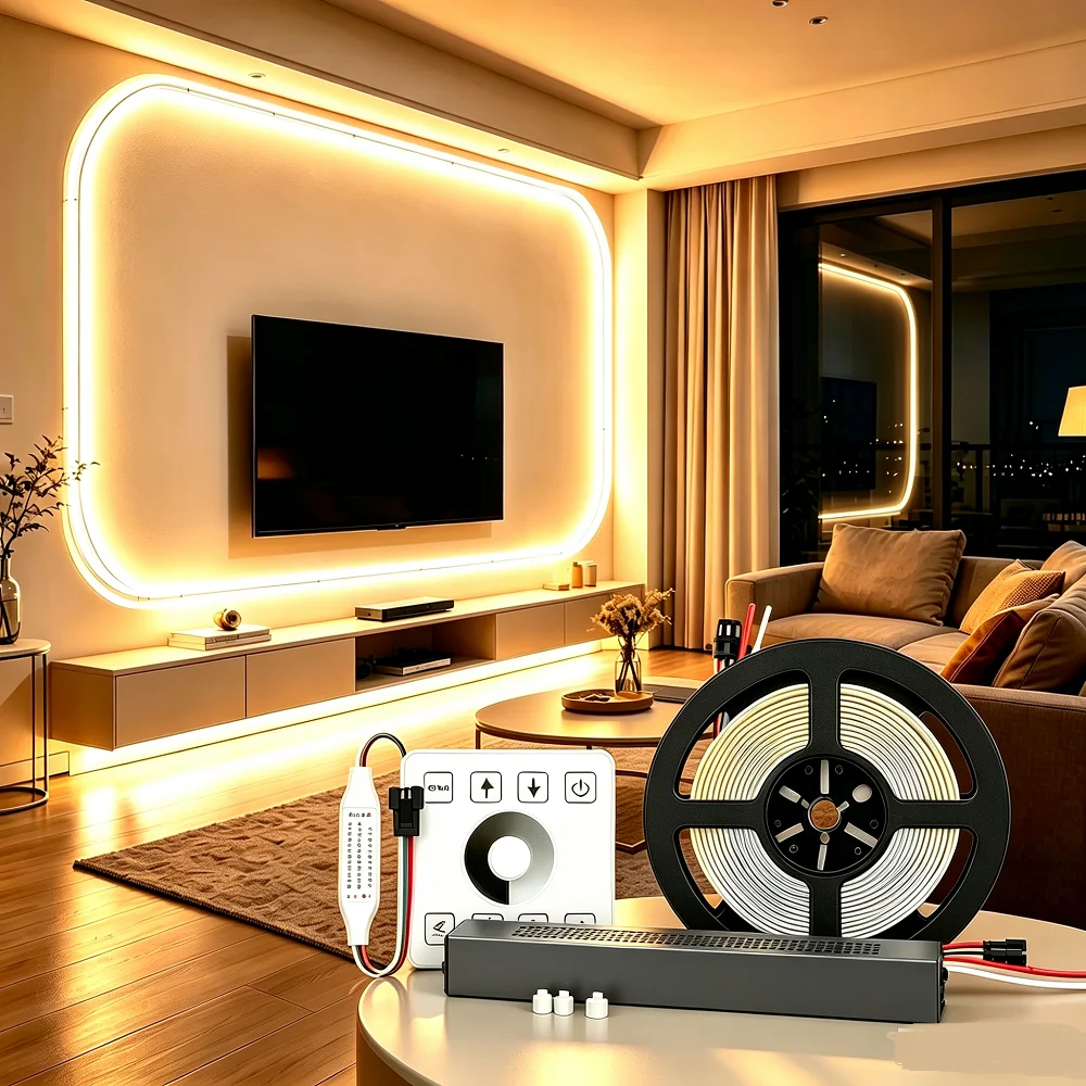 DC24V WS2811 Running Water Flowing COB LED strip light Horse Race Sequential LED Ribbon with RF Touch Panel Controler 5M 10M Set