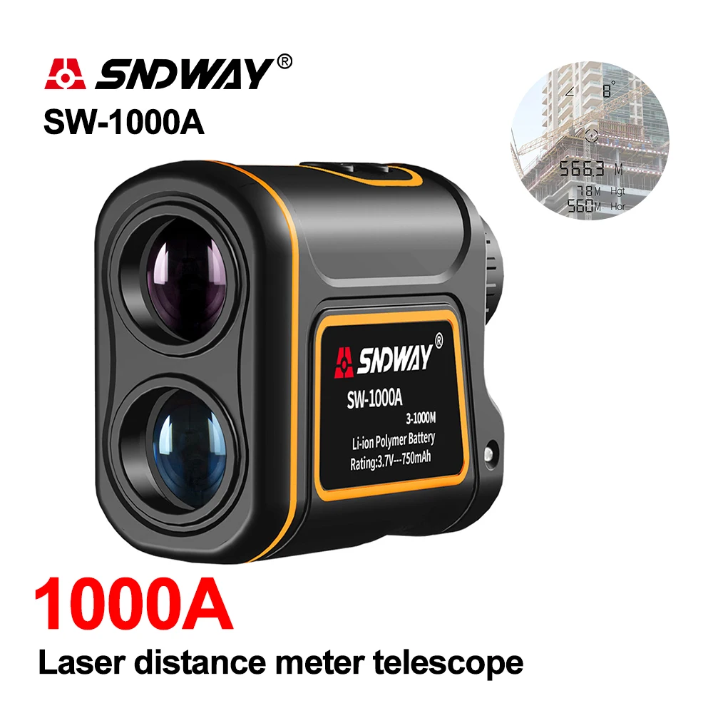 SNDWAY Golf Digital Laser Rangefinder Distance Meter Hunting Telescope Trena Mini Laser Range Finder Measure 1000M SW-1000A