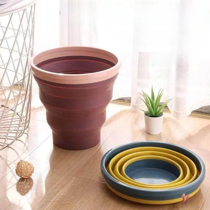 Portable Folding Trash Can Multi-Use Bucket Storage Tube Umbrella Outdoor Car Wash Fishing Vehicle Mounted Household Cleaning...