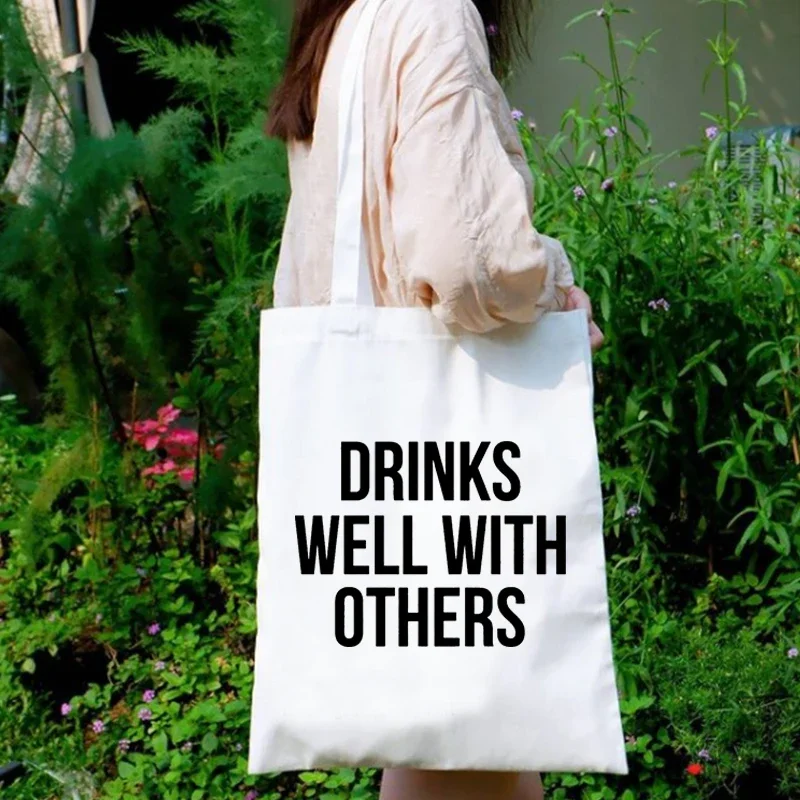 Drink Canvas Bag Hawaii Beer Shopping Bags Women Love Summer Tote Bag Canvas Casual Tote Cute